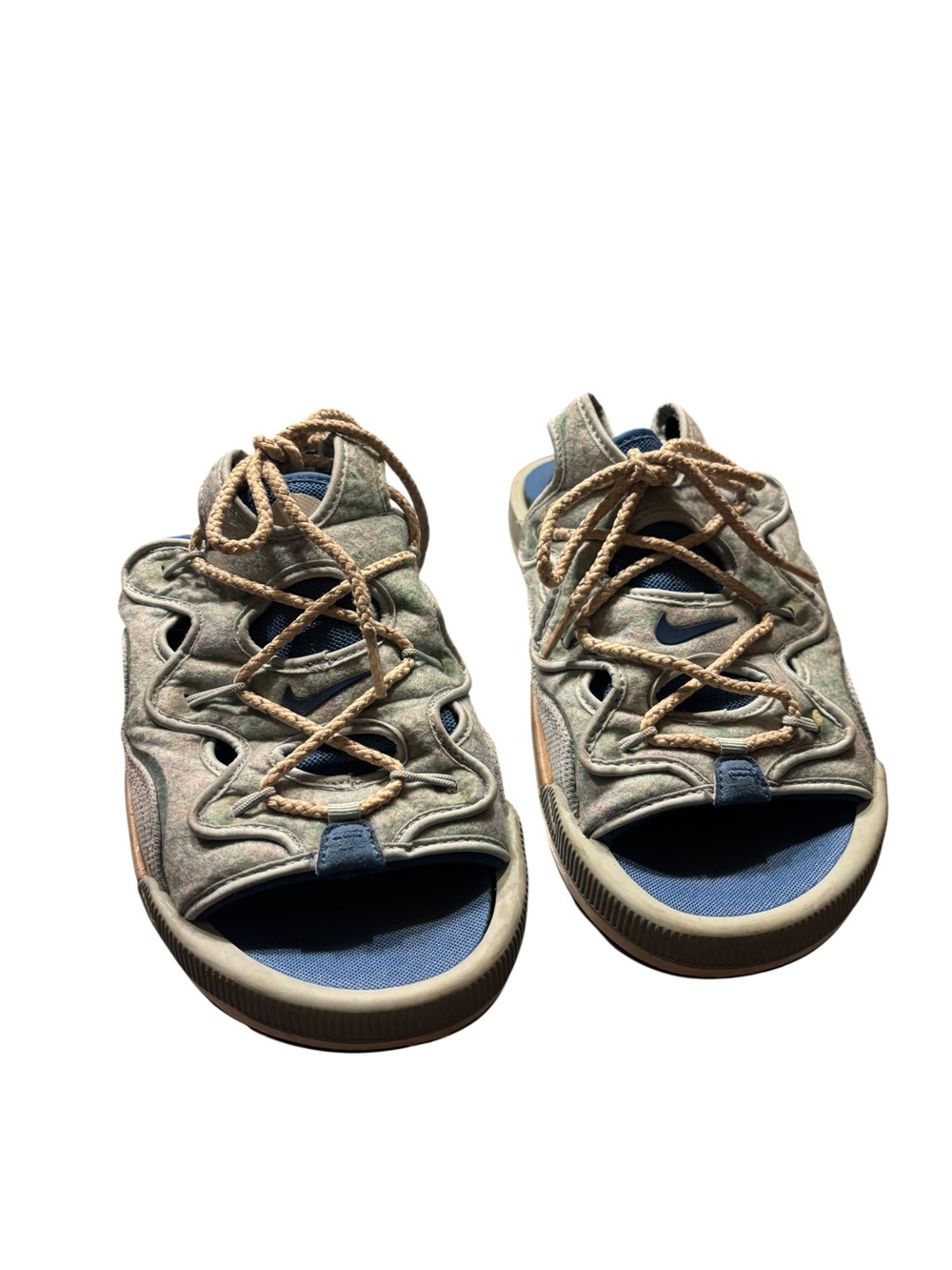 Nike Men’s Green and Blue Open-Toe Lace-Up Sandals